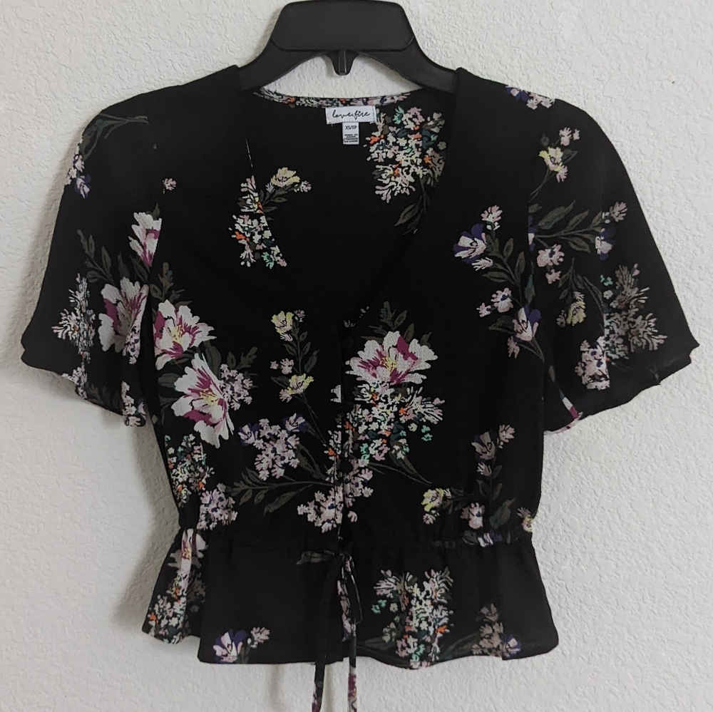 Floral Peplum Blouse Top